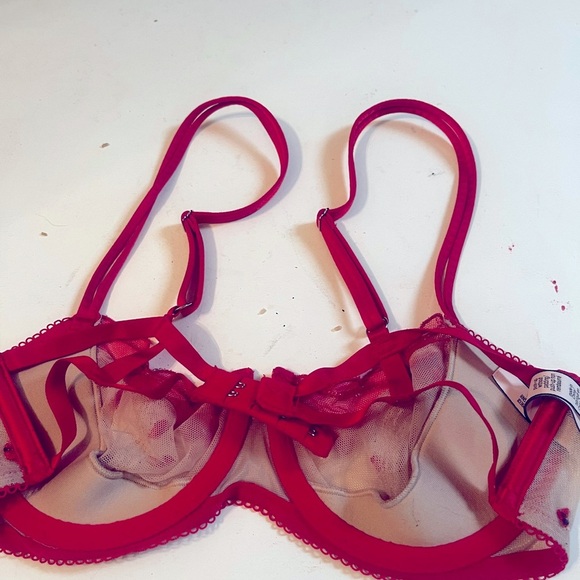 Victoria Secret Mesh Unlined Bra Push Up without padding Sz 34C Women - Picture 5 of 9